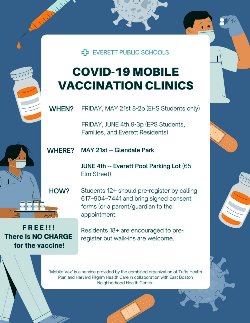 Flyer, with medical and vaccine-related clip art